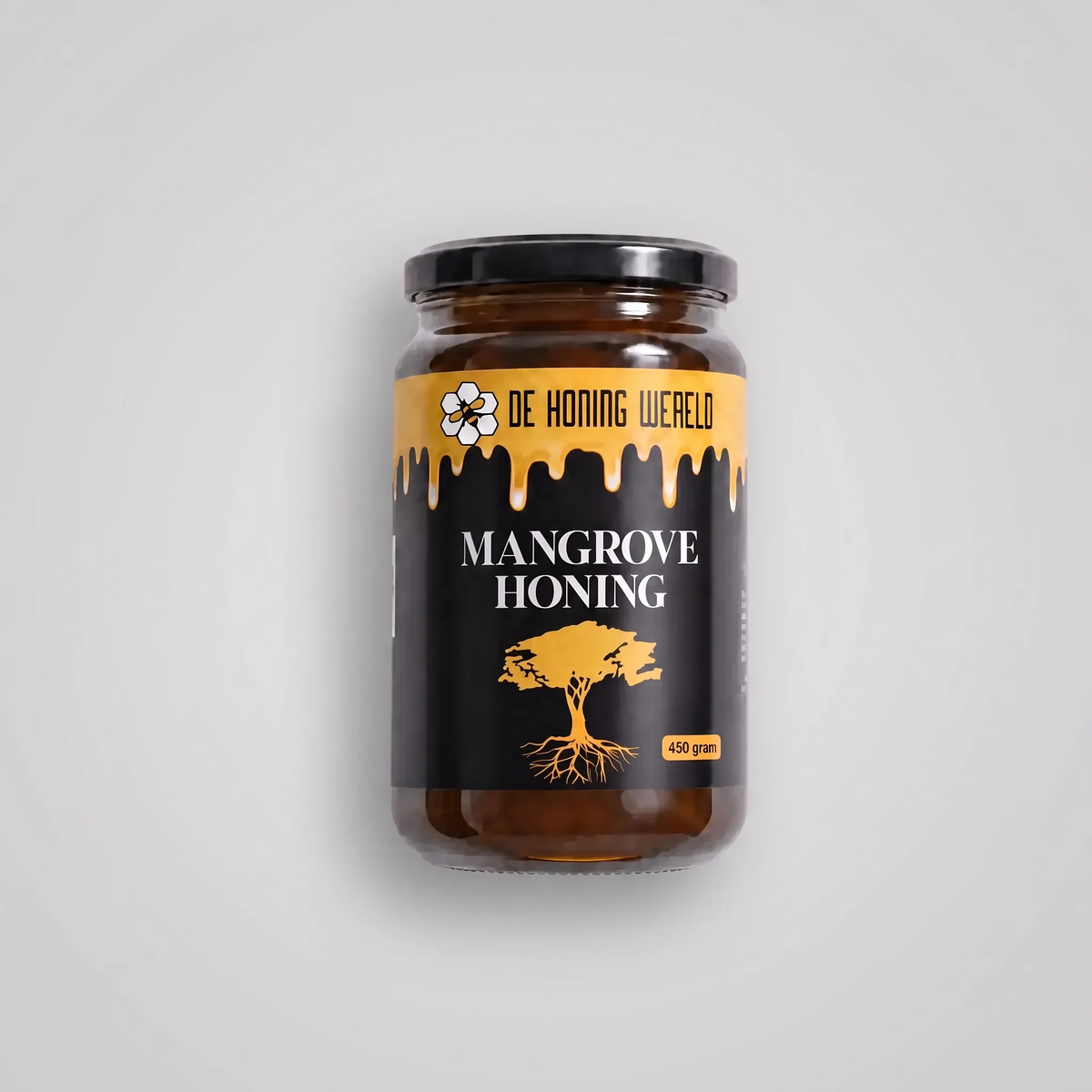 Pot Mangrove-honing van De Honing Wereld liggend gefotografeerd
